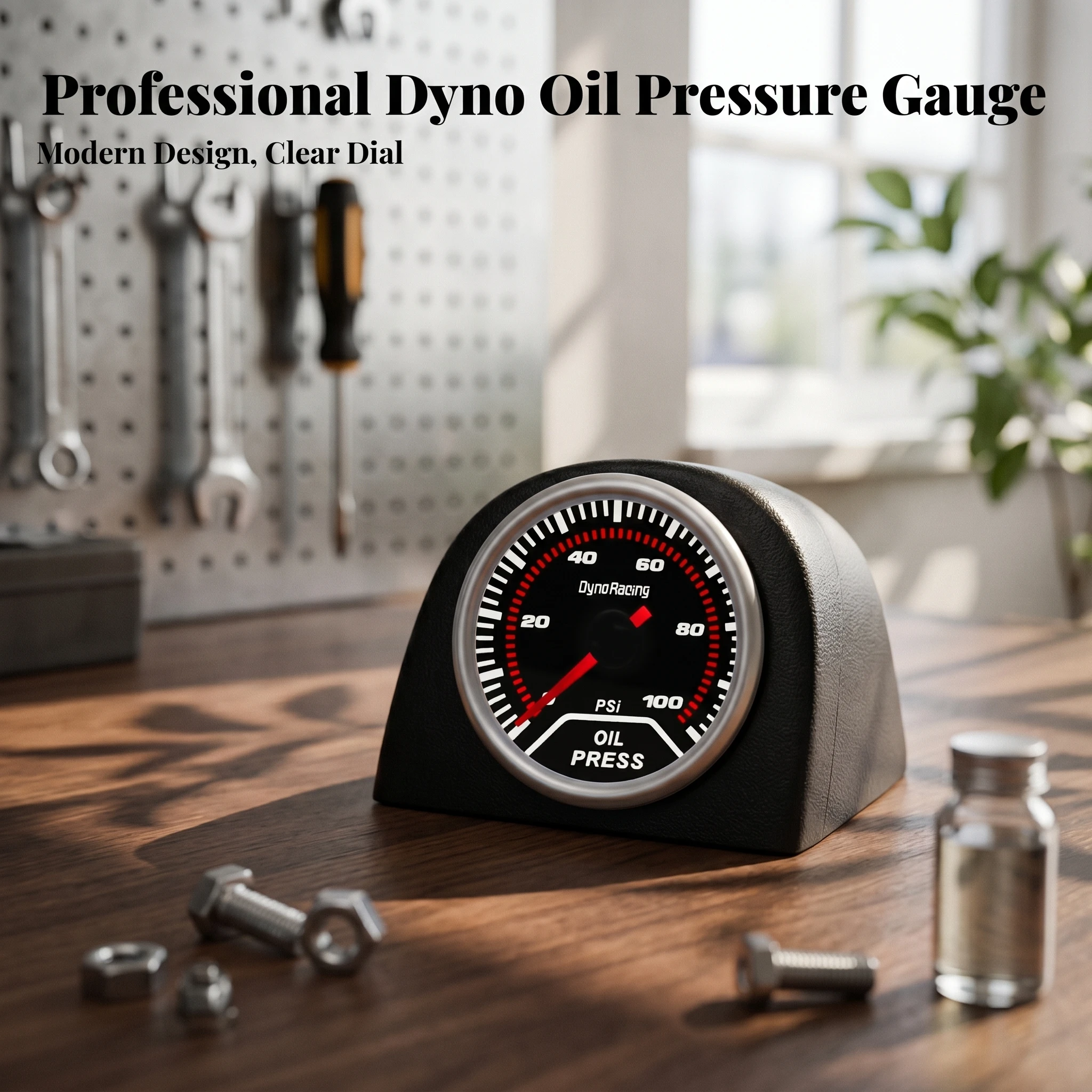 52mm Size 52 Mm Oil Pressure Gauge Vehicle Instrument Car Part 12V Oil Pressure Gauge Red Pointer Black Dial