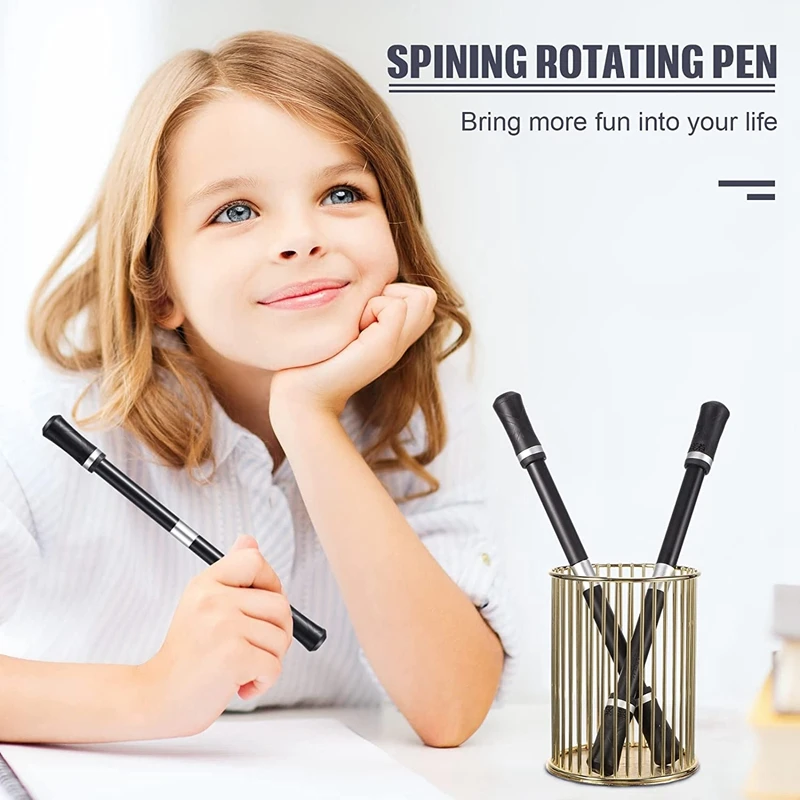 2PCS Finger Pen Spinning Mod Gaming Spinning Pens Flying Spinning Pen With Weighted Ball Finger Rotating Pen (Black)