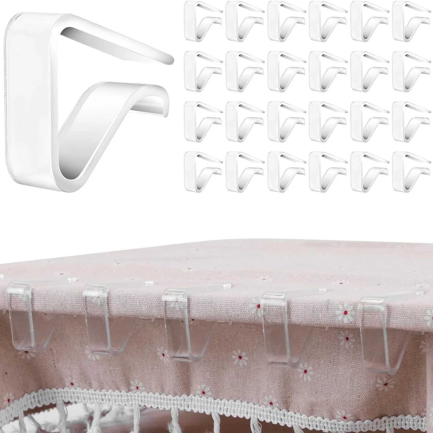 10Pcs Transparent Windproof Tablecloth Clips, Picnic Tablecloth Clamps, Indoor & Outdoor Use for Home, Kitchen, Restaurant, Part