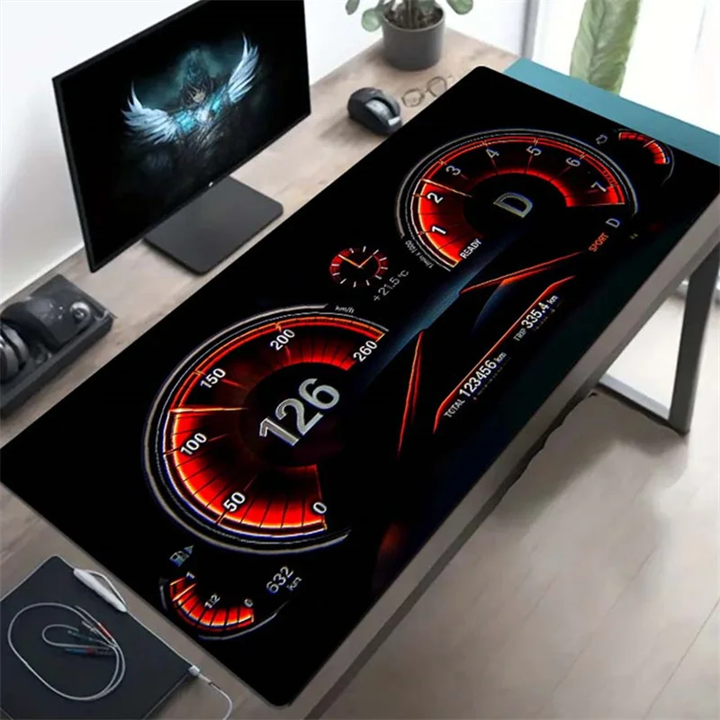 Dynamic Car Dashboard Design Mouse Pad Game Desk Pad Office Learning Non-Slip Rubber Base Ideal Gift Keyboard Mat Home Decor