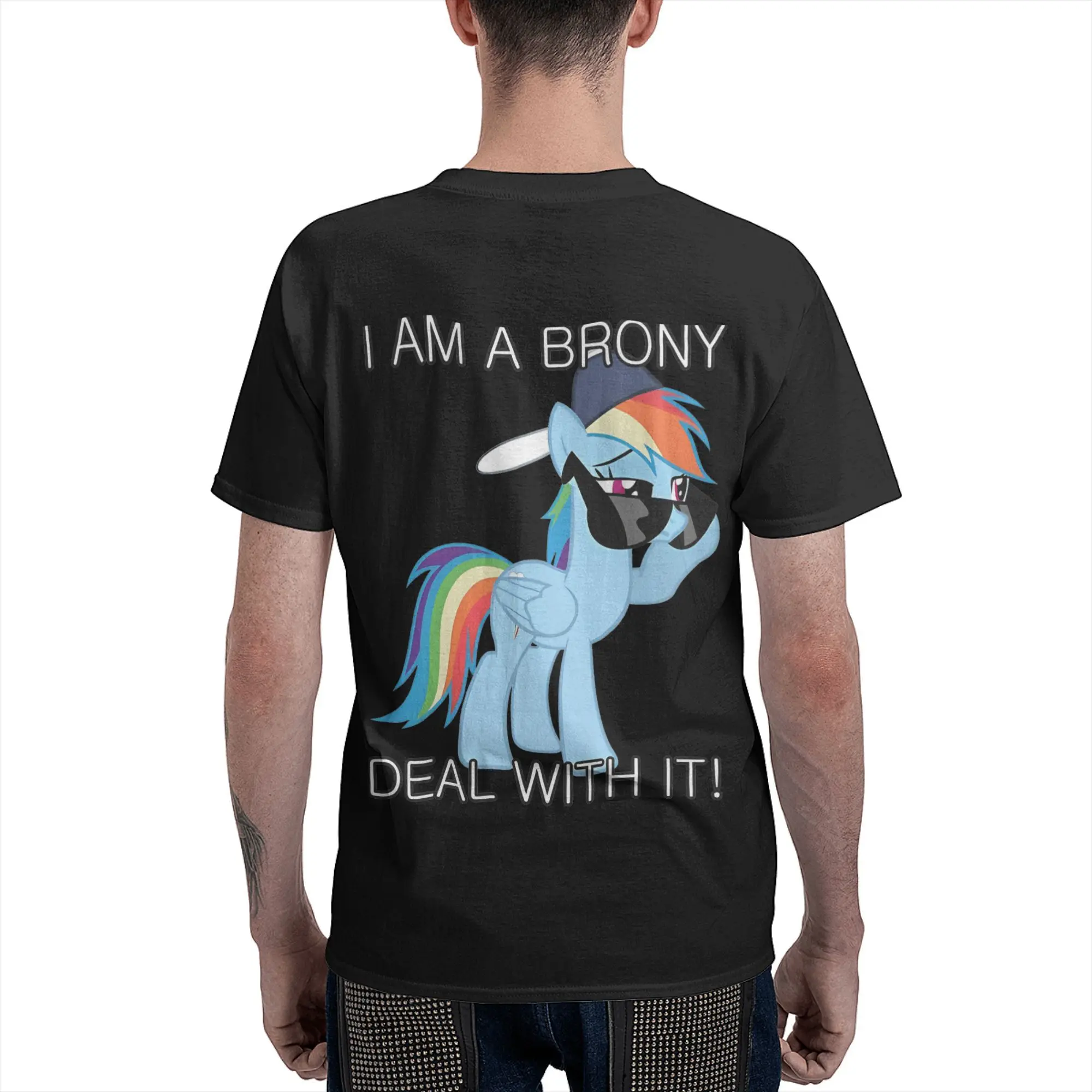 Men Women's T-Shirt Rainbow Dash Brony Pure Cotton Tee Shirt Short Sleeve Ponies friendship is magic T Shirt Round Neck Tops