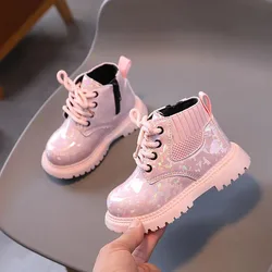 Inverno ragazze nuovi stivaletti bambini stile britannico suola morbida stivali leggeri scarpe da bambino Unisex alte alla caviglia taglia 21-30