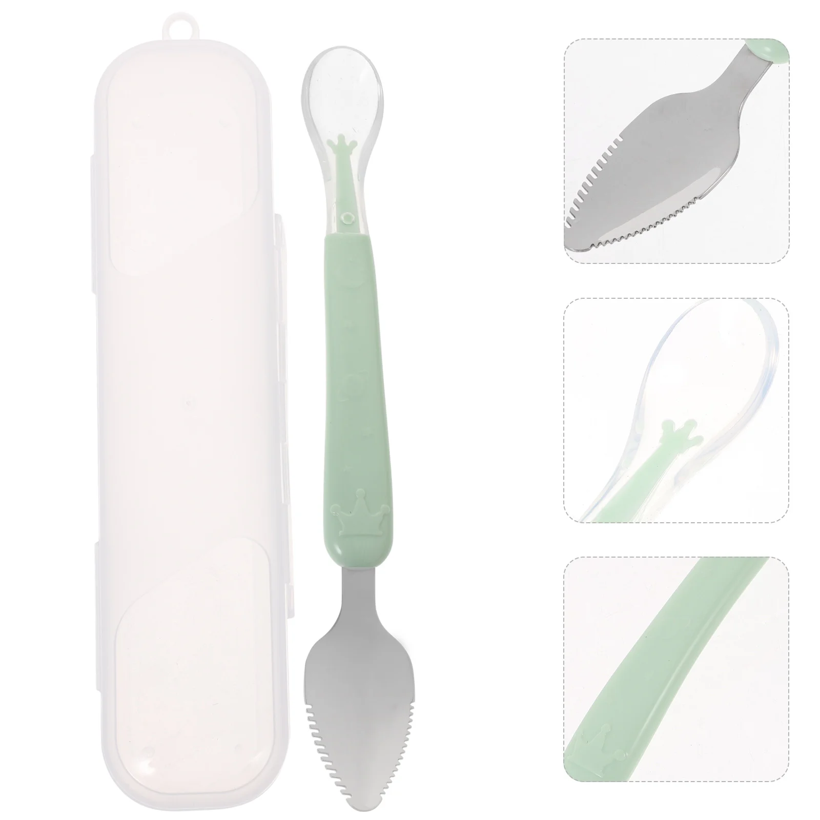 Serving Utensils Food Supplement Spoon Scraping Fruit Dessert Spoons Puree Baby Spatula for Zigzag Mud Toddler
