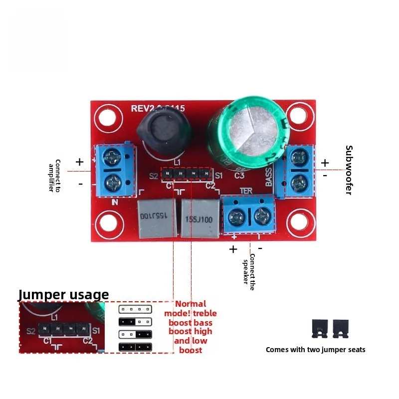 2 Way Crossover Divider High Low Frequency Splitter for Car Audio Speaker Subwoofer HiFi Sound System