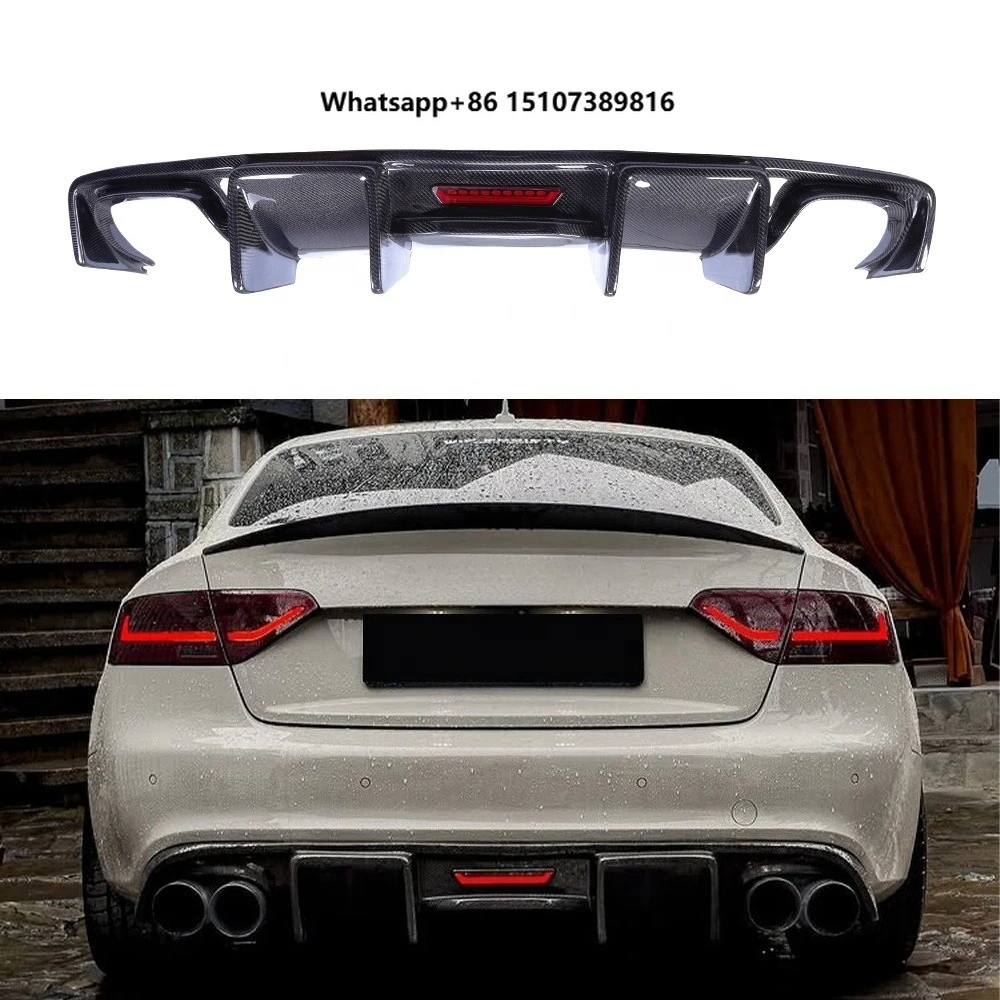 Suitable for A5 S5 B8 B8.5 Carbon Fiber Diffuser Rear Two Door Four Door Rear Lip Upgrade Bumper