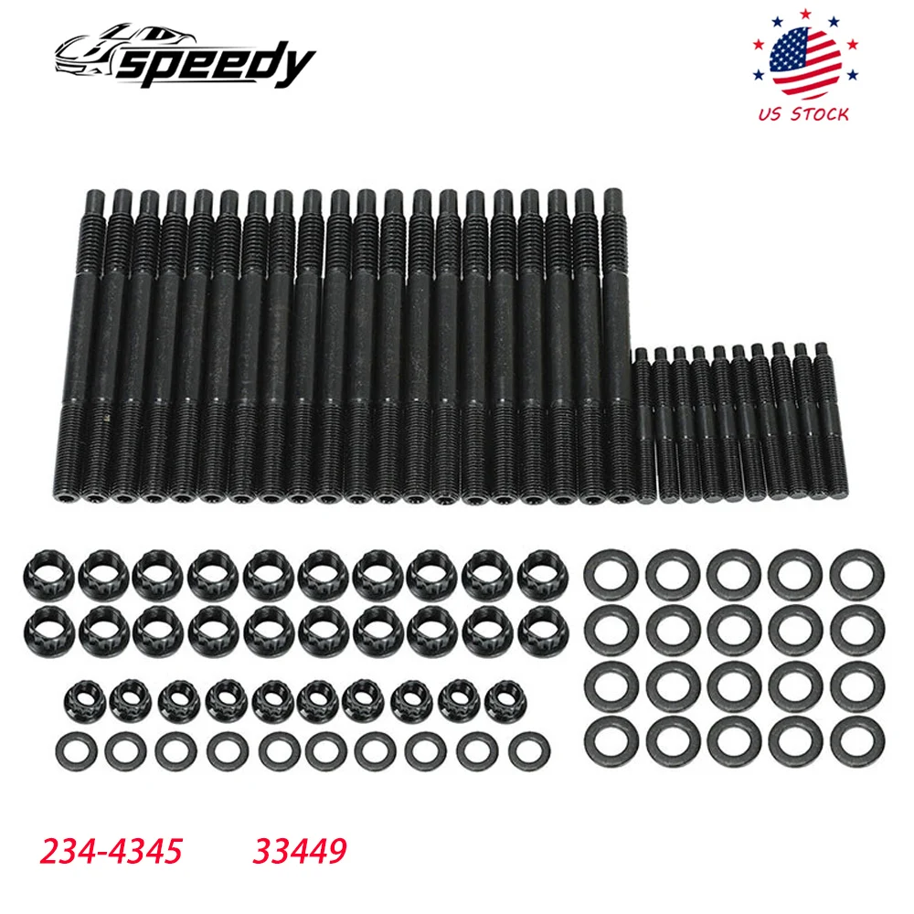 

Комплект болтов с черными шпильками для Chevy GM 4.8L 5.3L 5.7L 6.0L 6.2L 7.0L 2004-2020 гг.