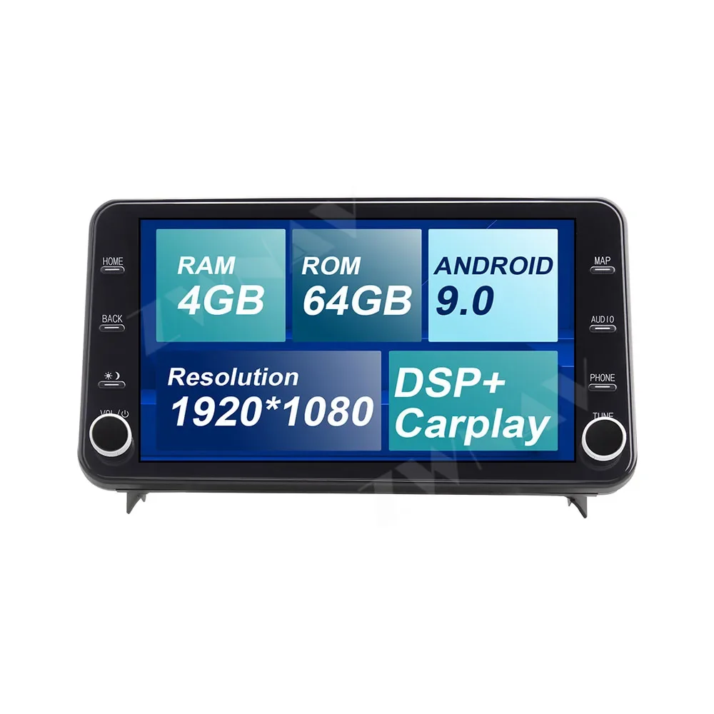 MAX-PAD HD Screen Android 9.0 Car Multimedia Player Streaming Media Unit for RAV4 RAV-4 2018 2019 2020 Car Radio Stereo Free Cam