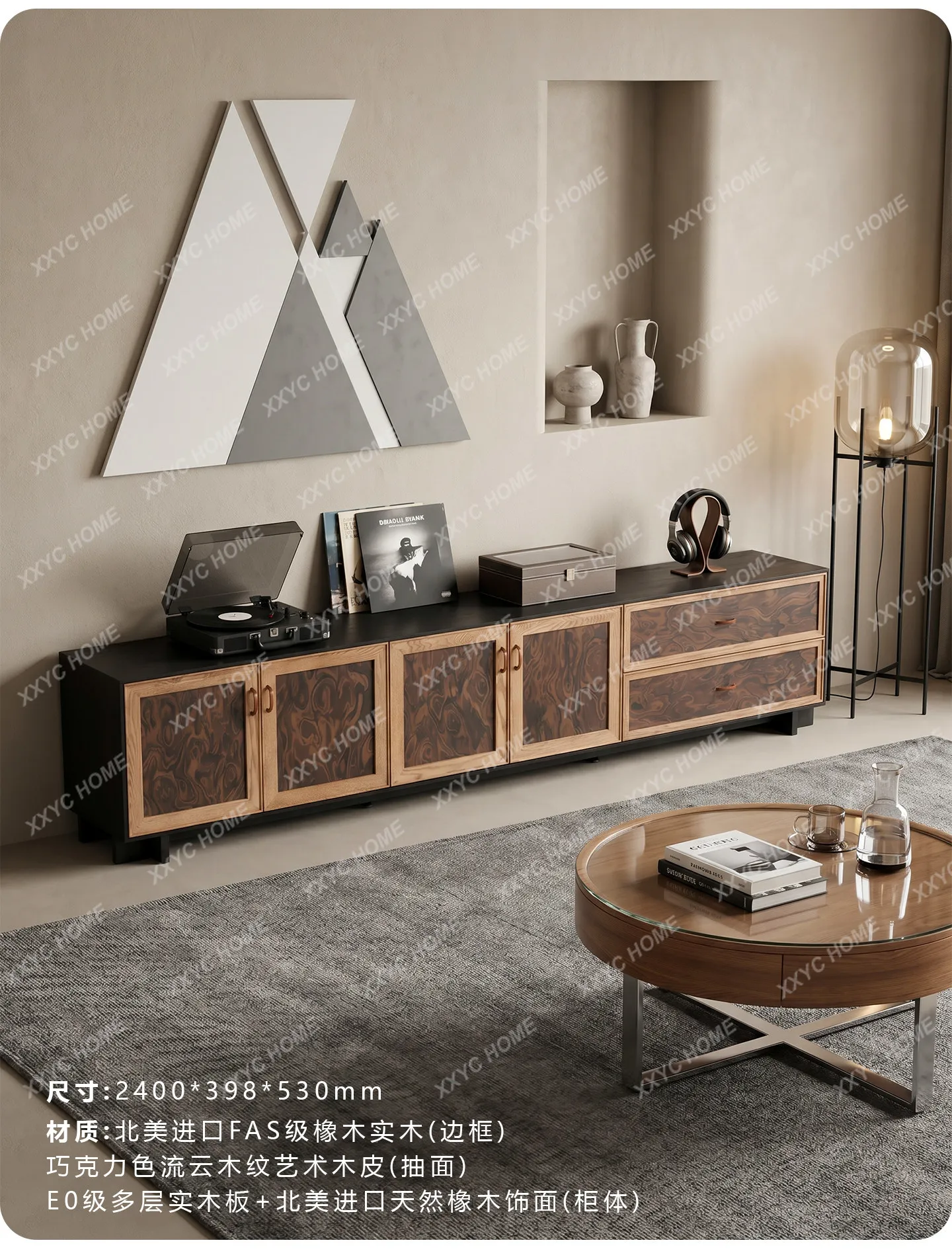 Mid Century Modern TV Stand Media Console Storage Cabinet for Living Room Small Apartment Entryway