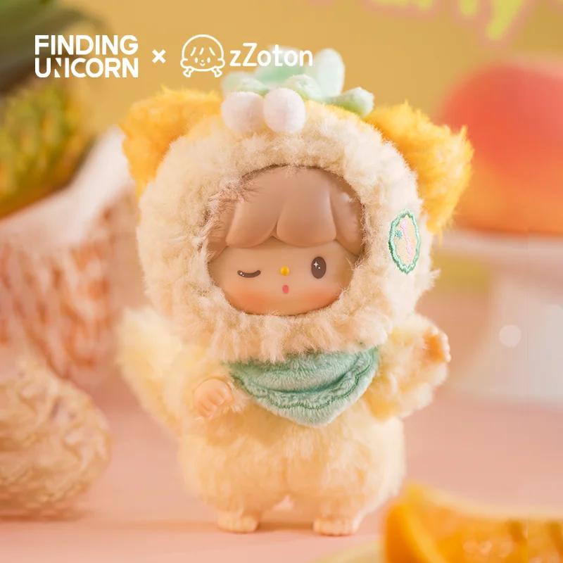 FINDING EENHOORN My Little Cat • Fruit Party Series Blind Box (4 stuks/hele set) Kitty Cat Bunny Vinyl Pluche Limited Draagbare diy