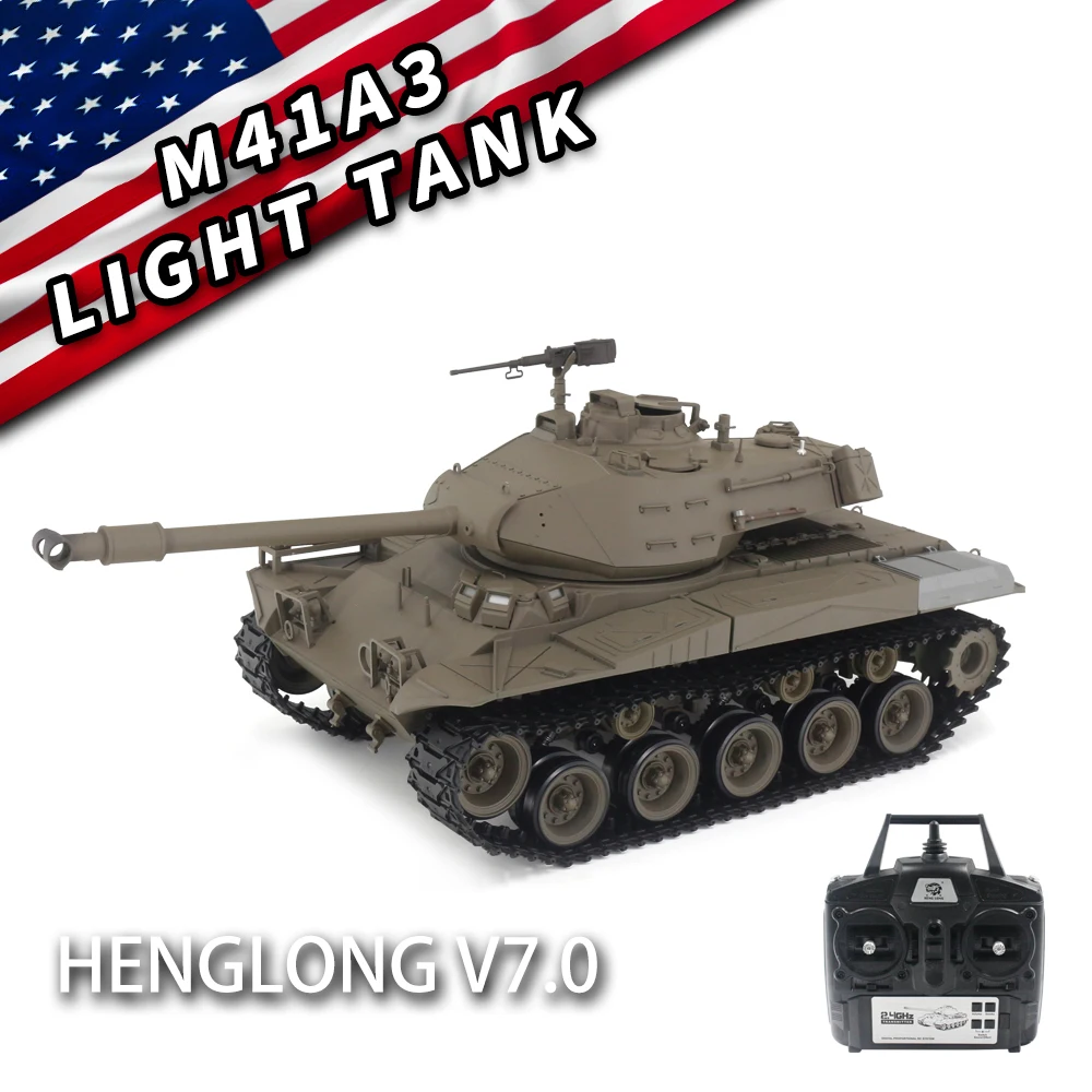 HengLong 3839-1/16 Scale RC ถัง 2.4ghz US M41A3 Walker Bulldog รีโมทคอนโทรลถังของเล่นสําหรับผู้ใหญ่เสียงและแสง