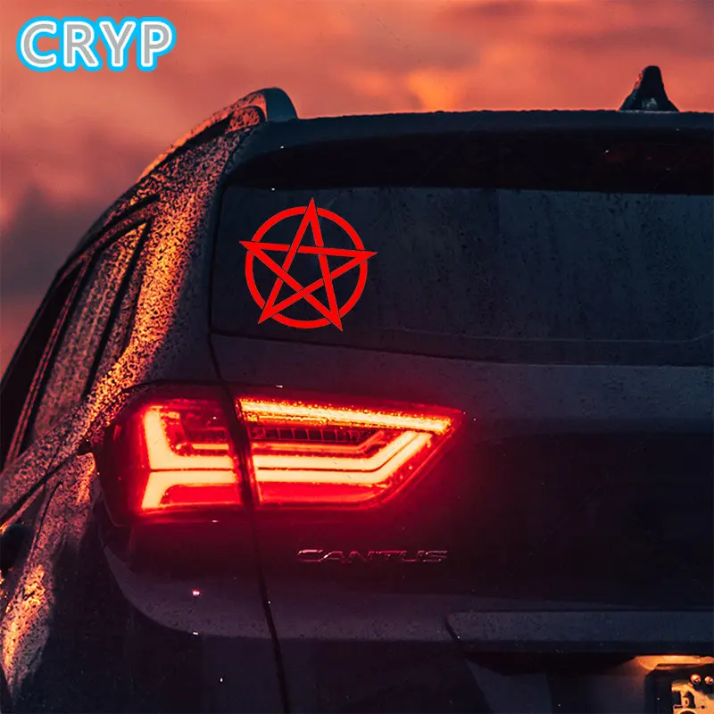 Pentagram Car Sticker Star Super Demon Goth Satanic Decal Motorcycle Helmet Boot Car Racing Laptop Vinyl Surfing Camping Decal