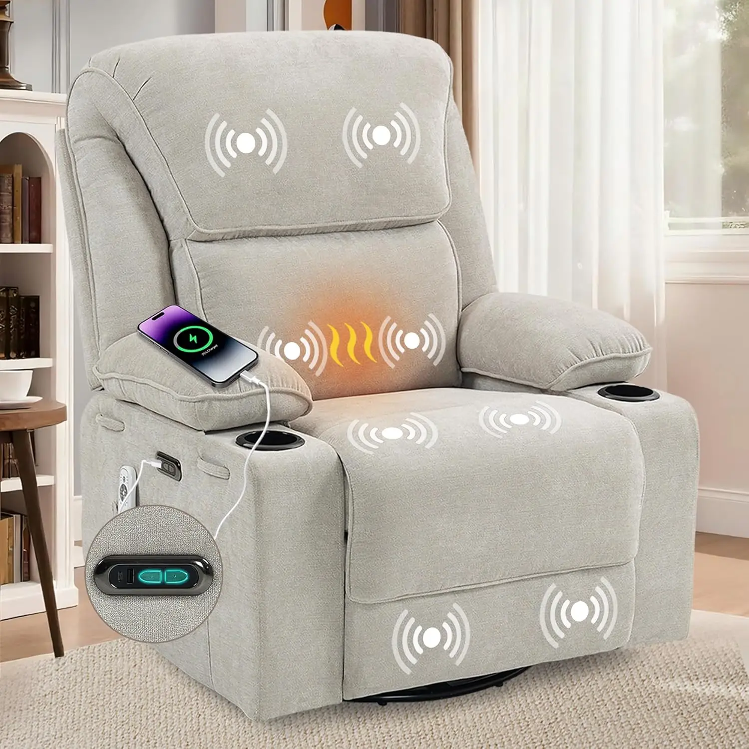 Recliner Chair Control, Nursery Reclining & Rocking Chair and Glider, assage Swiel Liing Roo Furniture for,