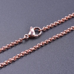 One Piece Rose Gold Color Stainless Steel Cross Necklace Chain For DIY Jewelry Findings Making Materials Handmade Supplies
