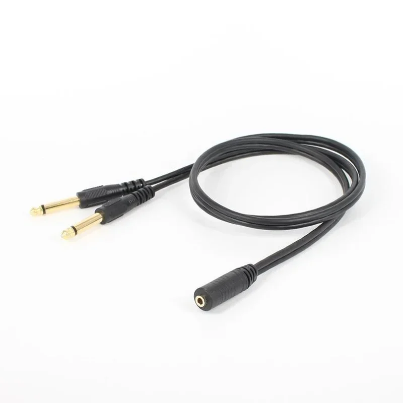 3.5mm (Mini) 1/8" TRS Stereo Female To 2 Dual 1/4 Inch 6.35mm Mono TS Male Y Splitter Cable 5ft/1.5m