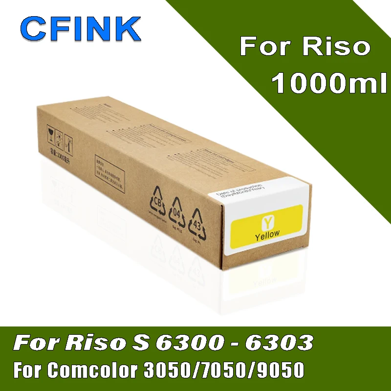 CFINK Compatible Ink Cartridge with Pigment Ink for Riso Comcolor 3050 7050 9050 for Riso S-6300 S-6301 S-6302 S-6303 with Chip