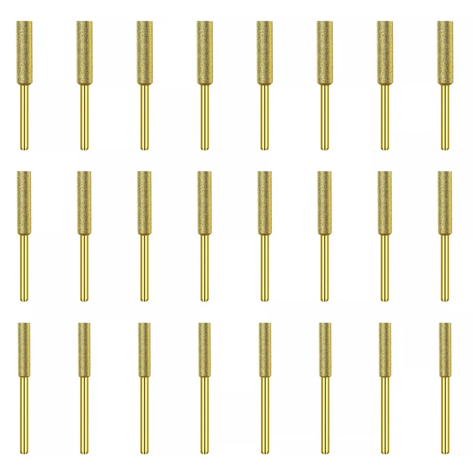 24Pcs/Set Diamond Coated Cylindrical Burr 4/4.8/5.5mm Chainsaw Sharpener Stone File Chain Sharpening Carving Grinding Tools Kits
