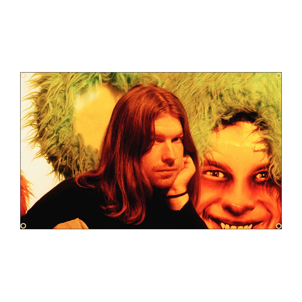 Aphex التوأم العلم 60x90 سنتيمتر 90x150 سنتيمتر البوليستر ريتشارد د. جيمس المشارك الموسيقى الإلكترونية راية نسيج للمنزل غرفة ديكور خارجي