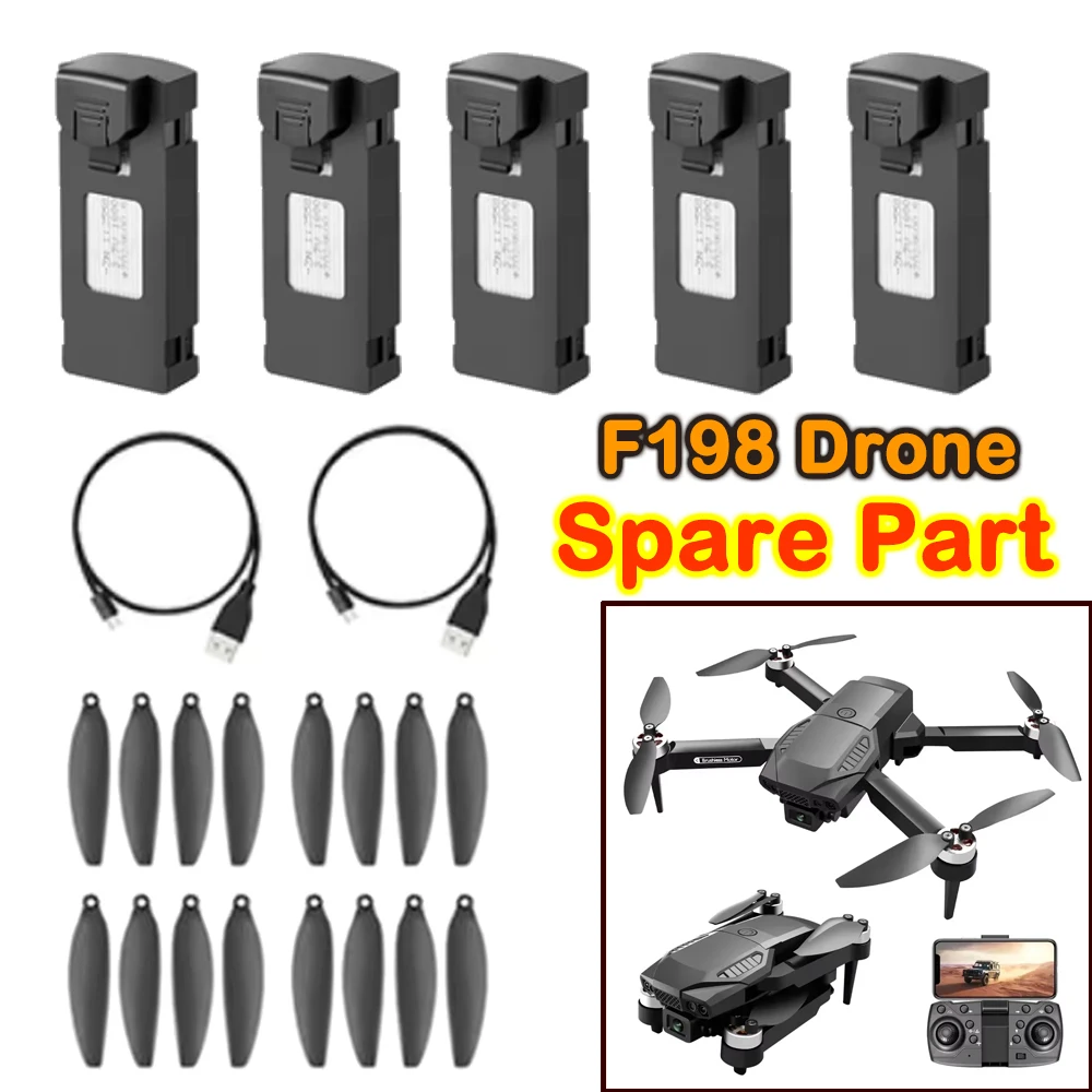 F198 Mini Drone Spare Part F198 Propeller Blade / USB Charger / Battery Part Accessory