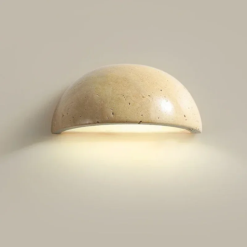 

Yellow Stone Art Wall Lamp Nordic Design Sense Semi Circular Wall Light Indoor Lighting Room Decor Sconces For Bedroom Bedside