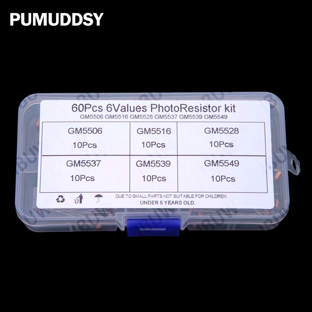 10Values 60PCS 5506 5516 5528 Light-sensitive resistive switch sensor mixed with photoresistor 5537 5539 5549