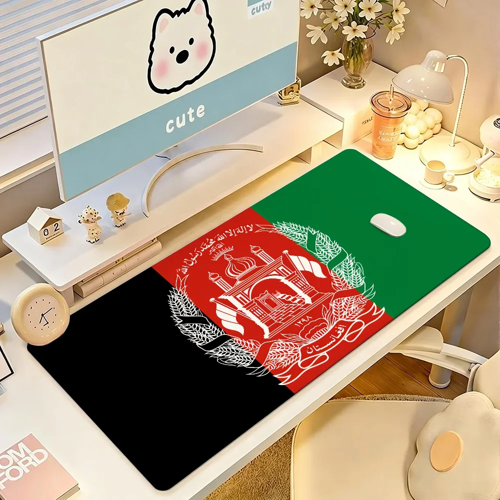 Nation Afghan A-Afghanistan Mouse Pad Large Non-Slip Waterproof Mat Stitched Edge Keyboard Pad for Gaming Daily Office