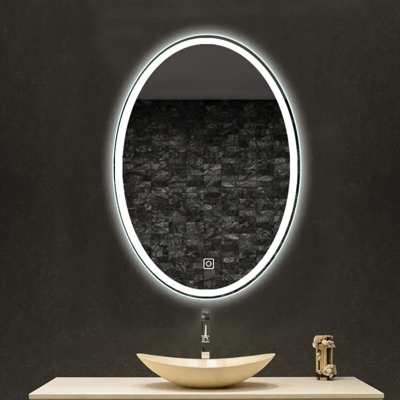 Led Light Decorative Bath Mirrors Room Full Size Smart Bath Mirrors Decorated Oval Espelho Grande Bathroom Furniture