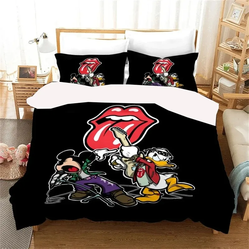 

Disney Cartoon Mickey Mouse Duvet Cover Pillowcase, Home Decoration Bedding Set, Soft Fabric, Gifts for Adults and Children