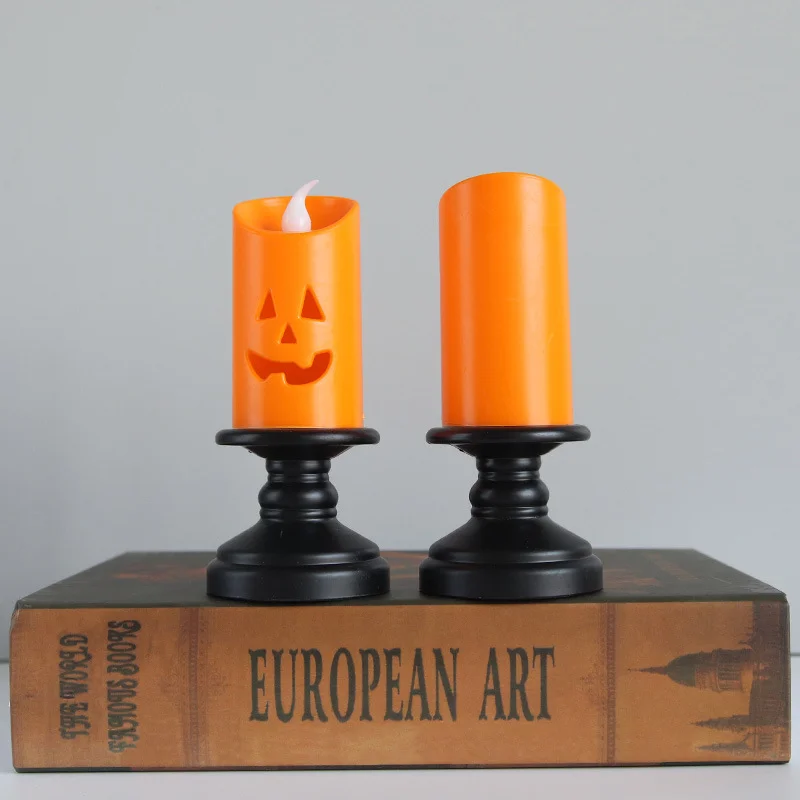 12 Stuks Halloween Happy Decoratie Verlichting Feest Rekwisieten Kaars Pompoen Kaars Kleurrijke Kamer Verlichting Led Kandelaars Ornamenten