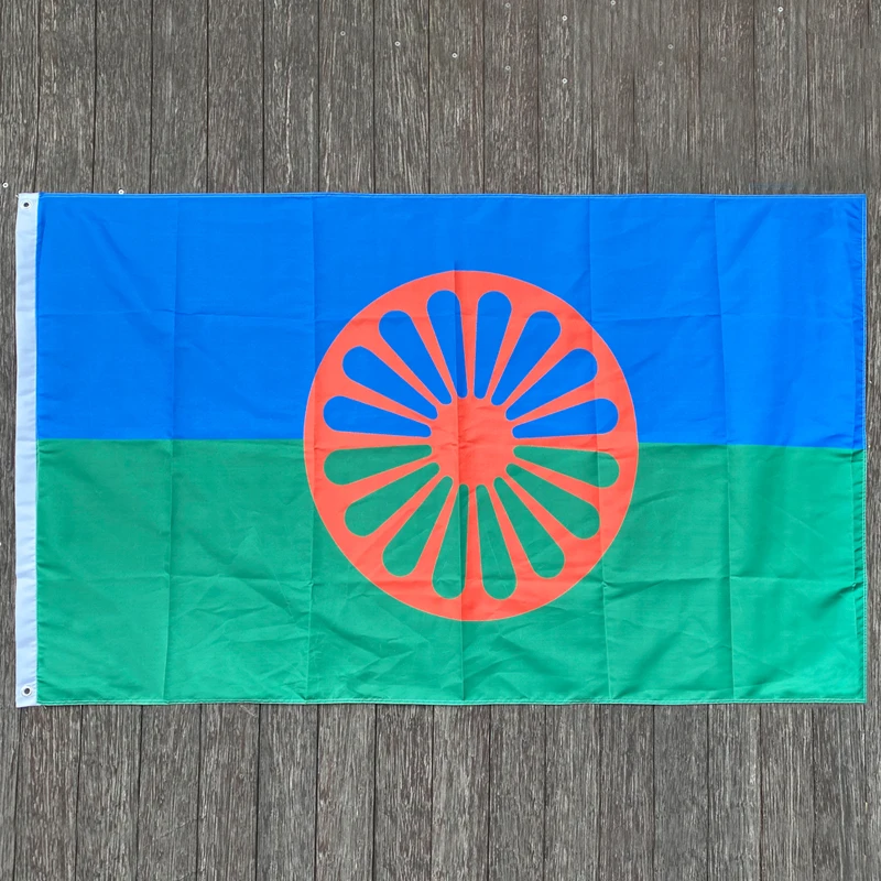 Custom Flag 90 150cm Rom Gypsy Flag Romani People Polyester Flag 60x90cm/90x150cm