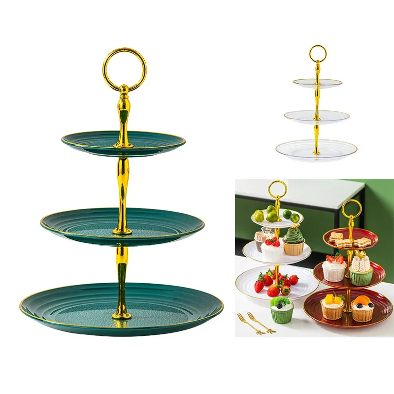 European Style Cake Stand Display Rack,Fruit Plate,3-Layer Cupcake Tray,Birthday,Wedding Party, Dessert Table Decoration