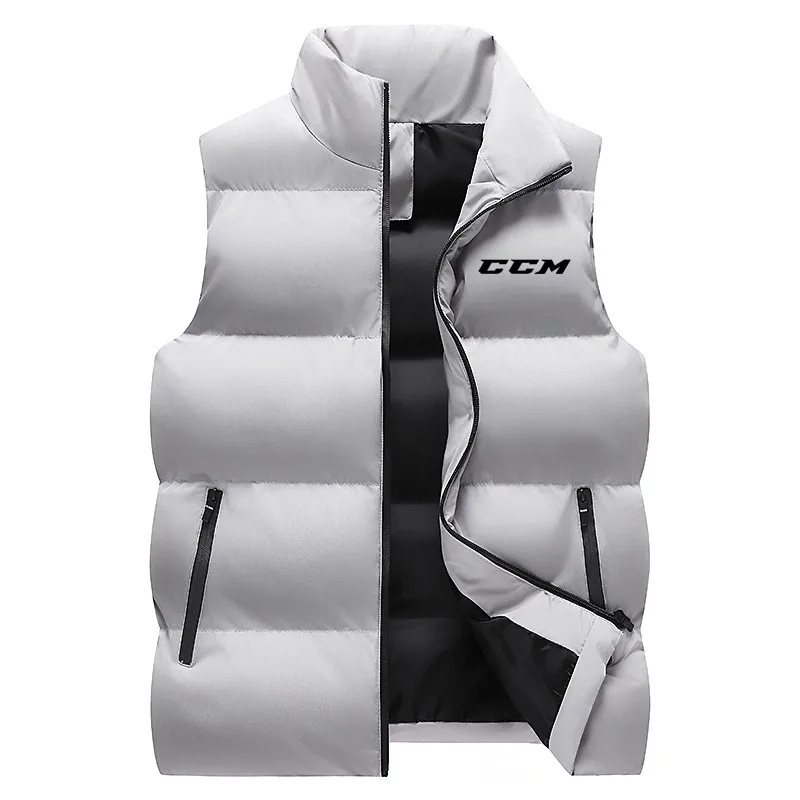 2024 New Fashion Men\'s Waterproof Sleeveless Jacket, High Neck Zipper Warm Vest, Casual Hot Sale in Autumn and Winter