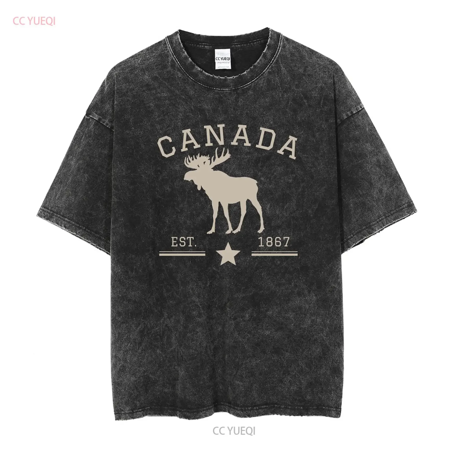 Canada T shirt Moose Vintage Athletic College Style Canadian Souvenir from Toronto Vancouver Montreal vintage Washed