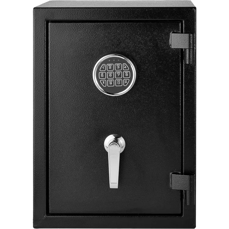 Fire Resistant Security Safe with Programmable Electronic Keypad, 1.24 Cubic Feet, Black, 14.17