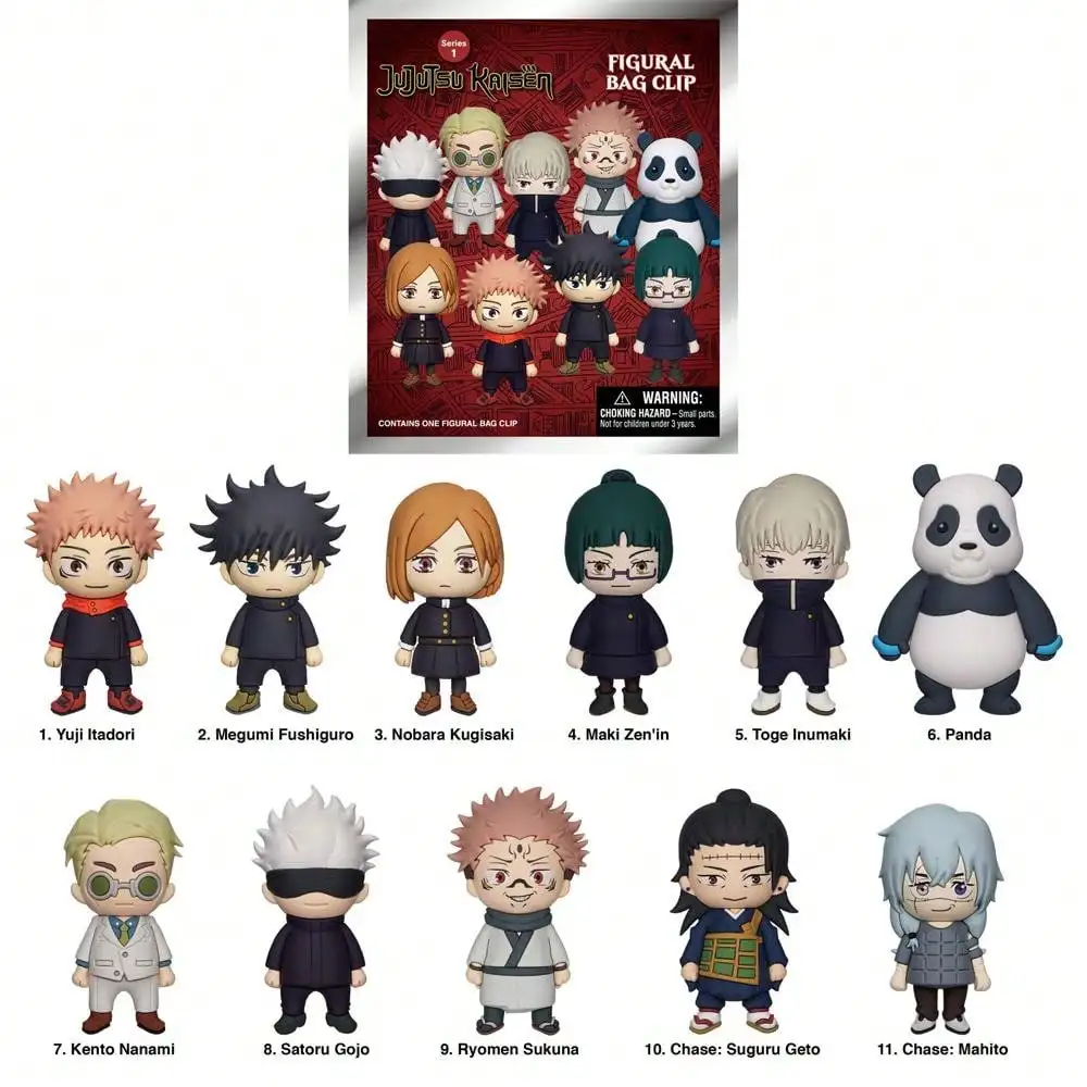 Jujutsu Kaisen 3D PVC Tasclip Sleutelhanger Blind Bag Mystery Box Anime Chibi Cartoon Poppenhanger Rugzak Charm Cadeau Serie 1/2/3/4