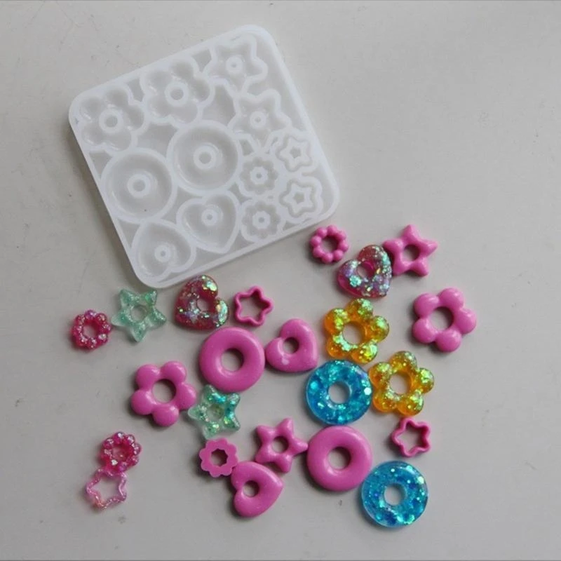 

Формы для изготовления ювелирных изделий из смолы ручной работы в форме сердца, звезды, цветов, силиконовые формы для рукоделия,