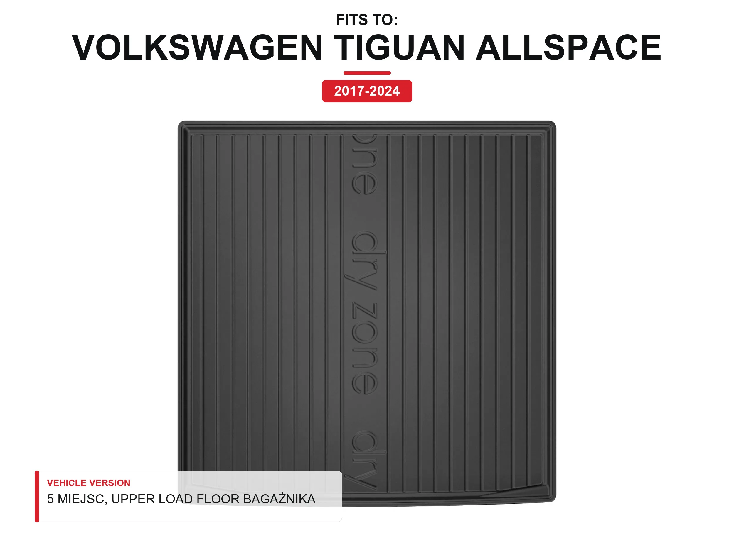 Tpe Dryzone Kofferbakmat Voor: Volkswagen Tiguan Allspace 2017-2024