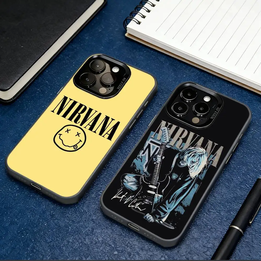 

N-Nirvana Band Phone Case For iPhone 17,16,15,14,13,12,11 Plus,Pro Max,XS,Colorful Silver Phone case Funda Cover