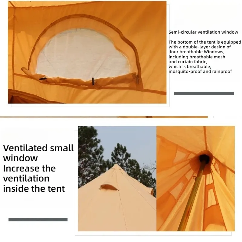 3M الهندي يورت خيمة التخييم في الهواء الطلق جرس العواصف الممطرة برهان الهرم قماش خيمة 4-6 أشخاص Glamping الفاخرة منغوليا الأسرة الخيام