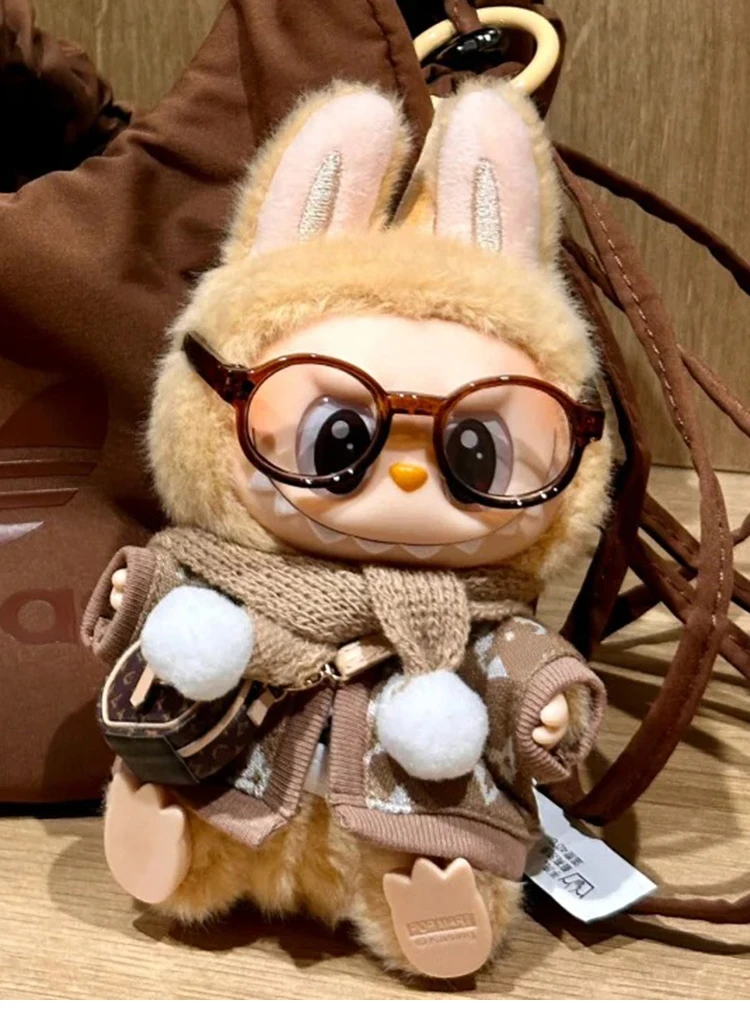 

For Labubu Clothes with Scarf,Bag,Glasses 17CM V1 V3 Doll Clothing Accessories Clothes Doll Toys Gifts Decoration Pendant Set