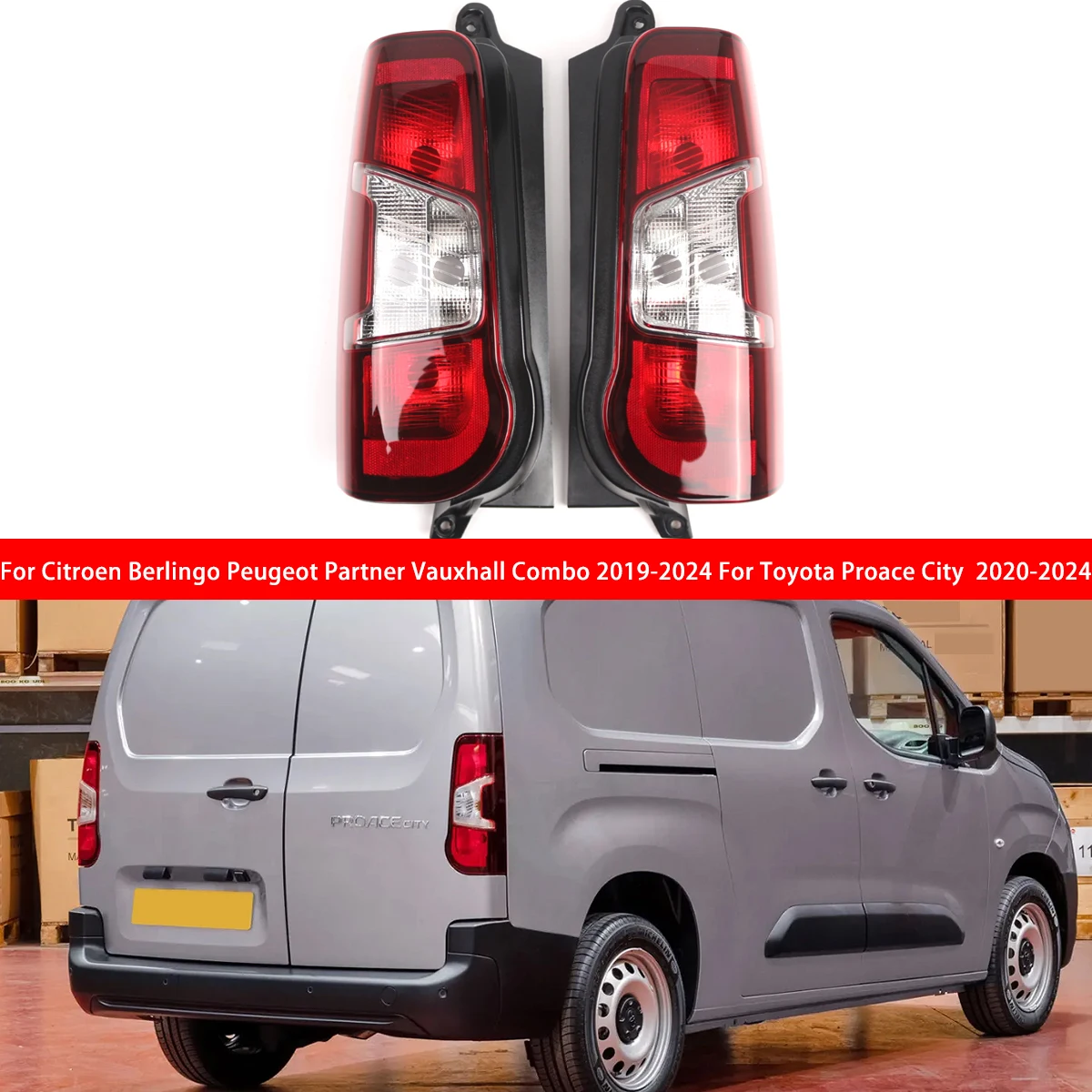 

Задний фонарь автомобиля для Peugeot Partner Citroen Berlingo для Vauxhall Combo 2019-2024, задние фонари 9819235880 9808243182