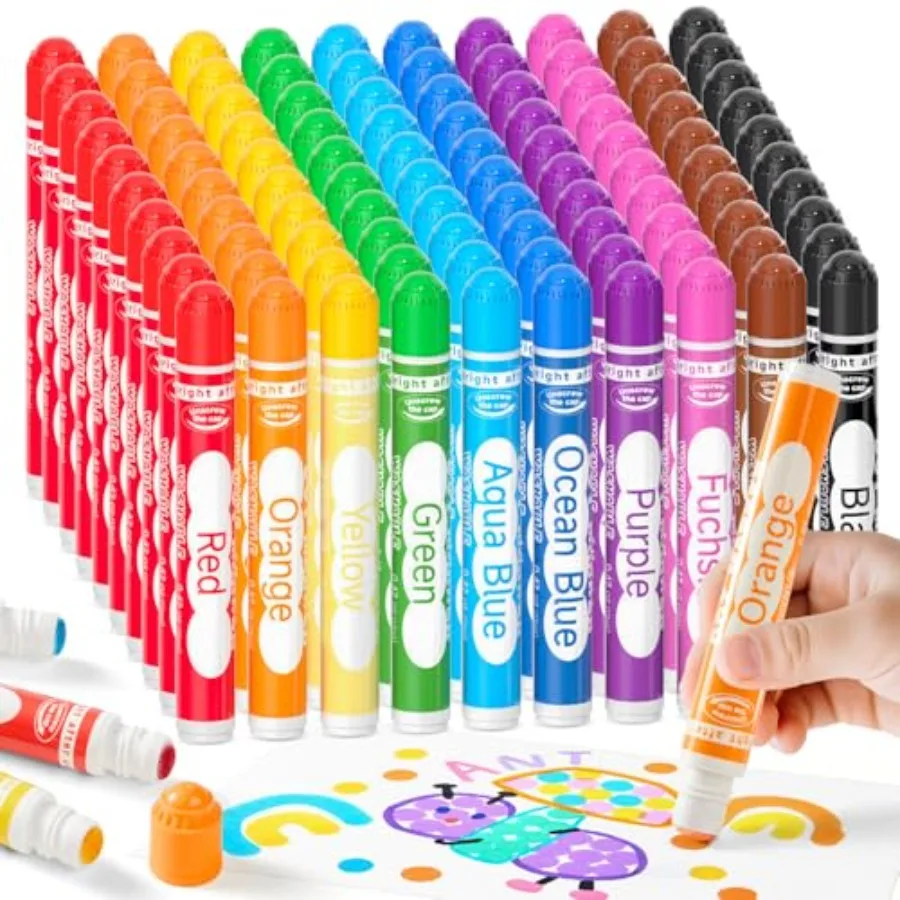 

0 Pack Dot Markers Colors x Sets Washable Bingo Daubers Fun Art Supplies for and Preschoolers Non Toxic Water-Based