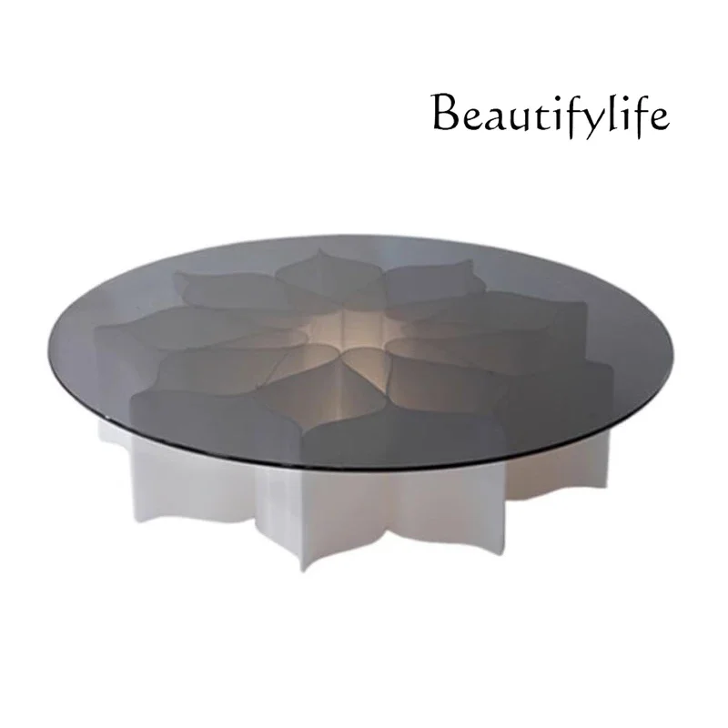 

НОВЫЙ креативный современный простой дизайнерский вилла отель стеклянный металлический круглый художественный журнальный столик в виде лотоса