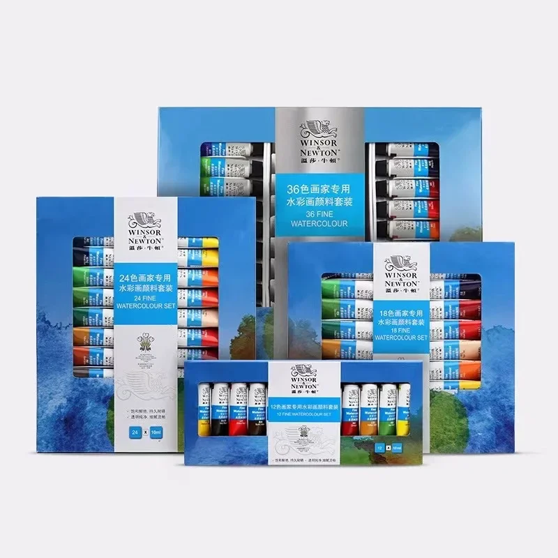 WINSOR&NEWTON Professional Watercolor Paint/Pigment 12/18/24/36 Colors 10ML Water Color Painting Pigment for Artists Smooth Fine