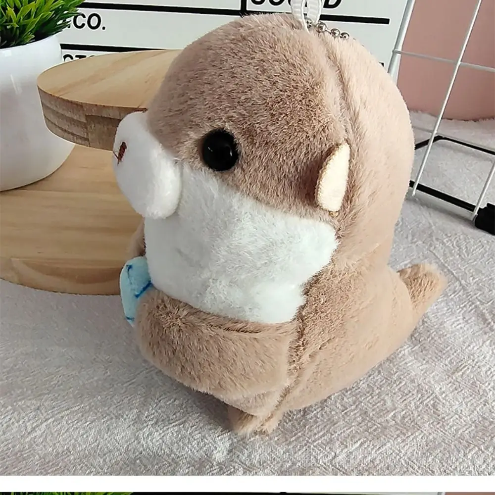 New 11cm Lovely Otters Pendant Little Animal Otter Plush Pendant Table Decoration Backpack Keyrings