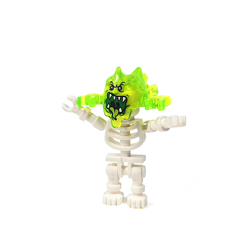 MOC Halloween Skelet Leger Mini Pop Bouwstenen DIY Gemonteerd Bouwstenen Karakter Pop Skelet Paard Ornamenten Speelgoed