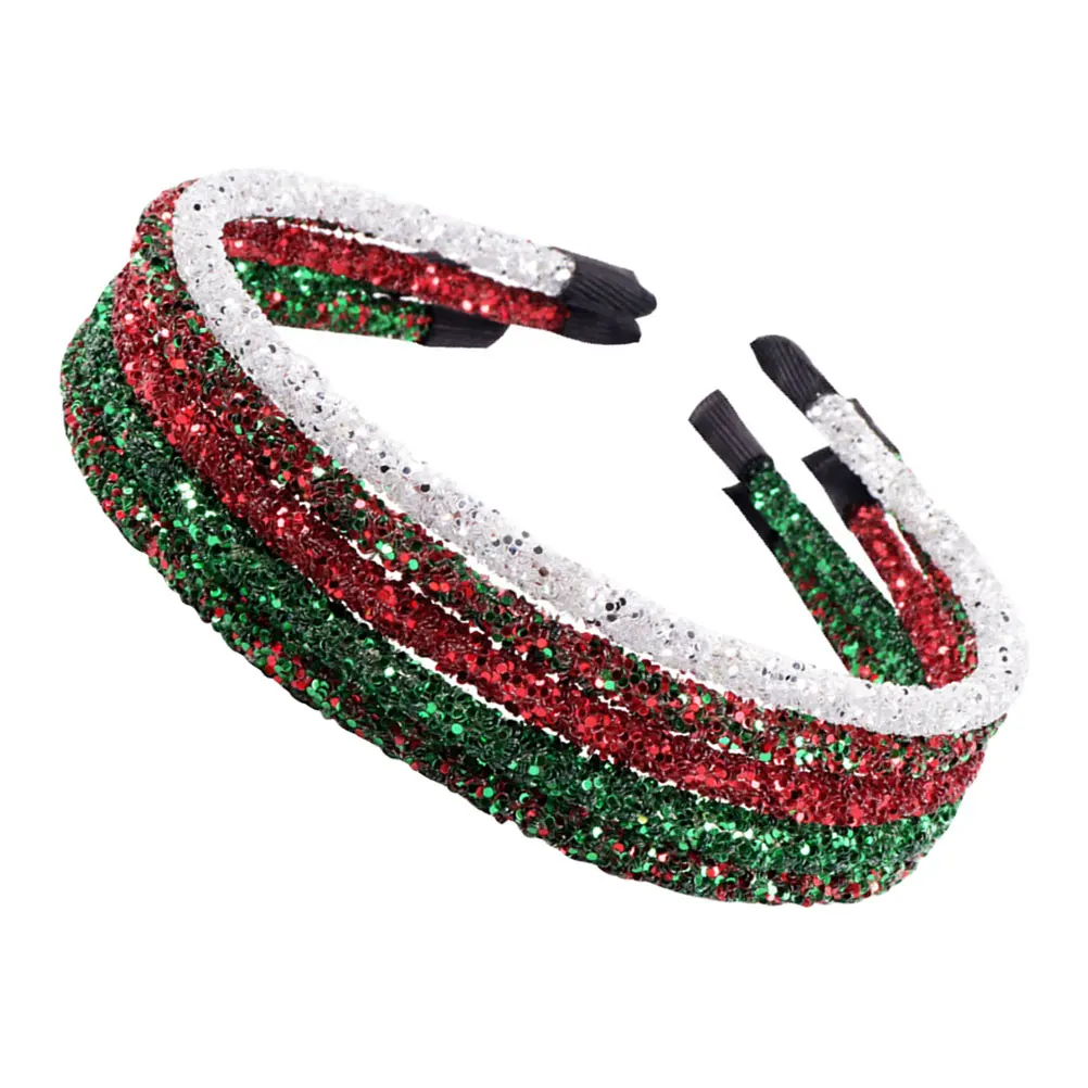 

5pcs Glitter Headb Xmas Hair Hoops Christmas Festival Party Decorations Premium Material Photoshoot Props