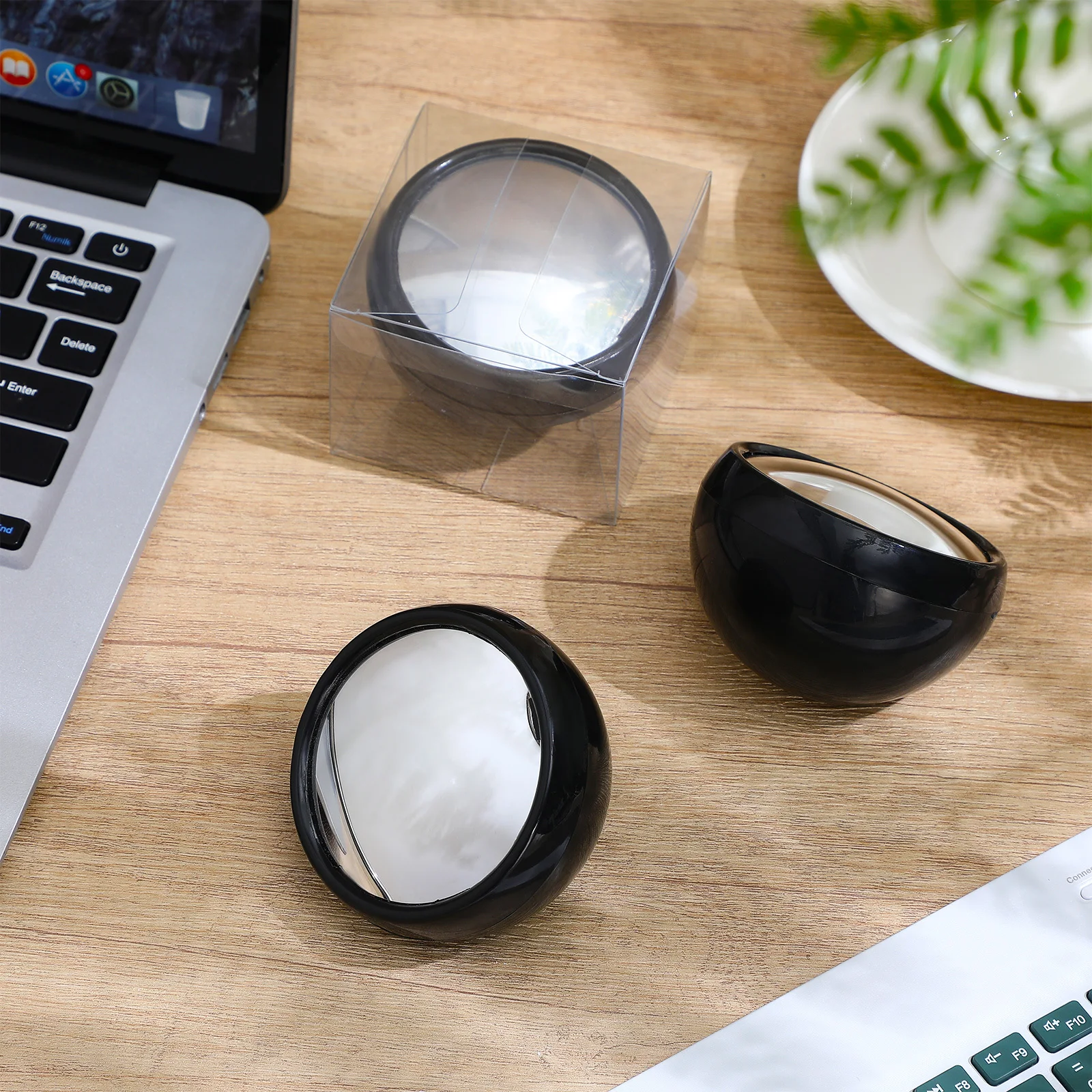 

3Pcs Rear View Monitor Mirror High Grade Acrylic Pc Computer Mirror Office Desk Cubicle Accessories Clip on Convex Safe Security