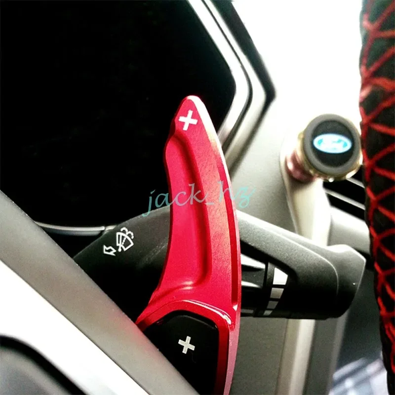

For Ford Edge Fusion Mondeo Lincoln MKC MKX MKZ MKS Aluminum Steering Wheel Gear Shift Paddle Extension Trims Red