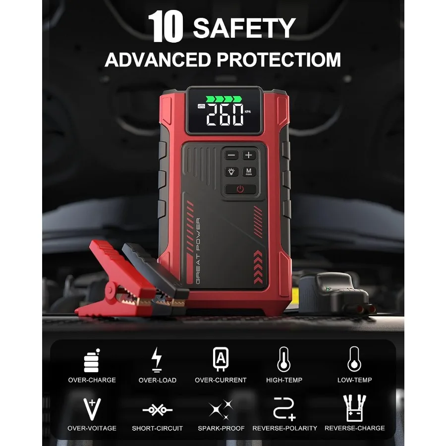 4000A سيارة الانتقال كاتب مع ضاغط الهواء شاحن بطارية محمول ل 12 فولت المركبات حزمة الطاقة يتميز 150PSI منفاخ لإطارات السيارة