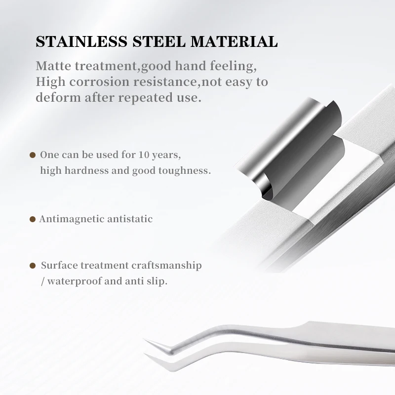 DeceMars New High-quality Stainless Steel False Eyelash Tweezers Professional
